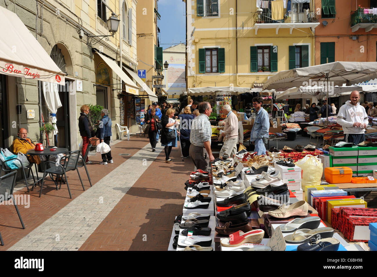 Town market Oneglia Imperia Italy Stock Photo - Alamy