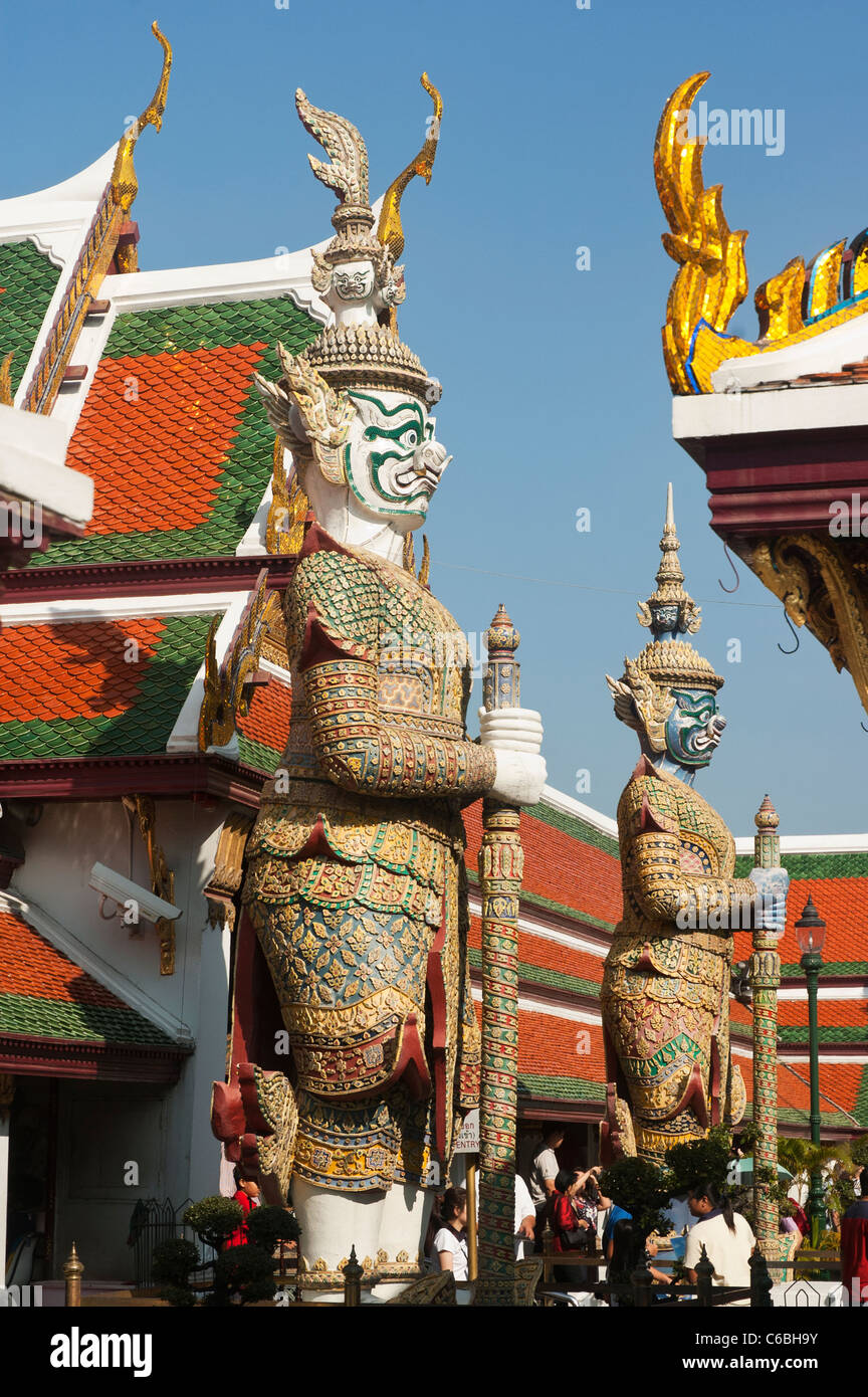 Thailand Bangkok Wat Phra Kaew Temple Emerald Buddha Stock Photo