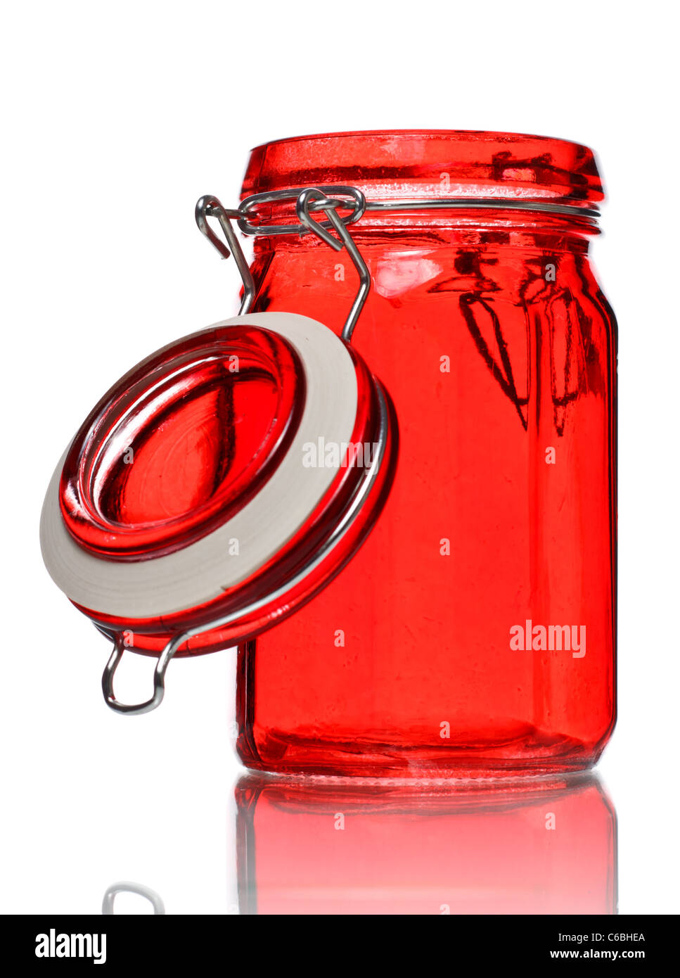 empty glass jar for spice isolated on white Stock Photo Alamy