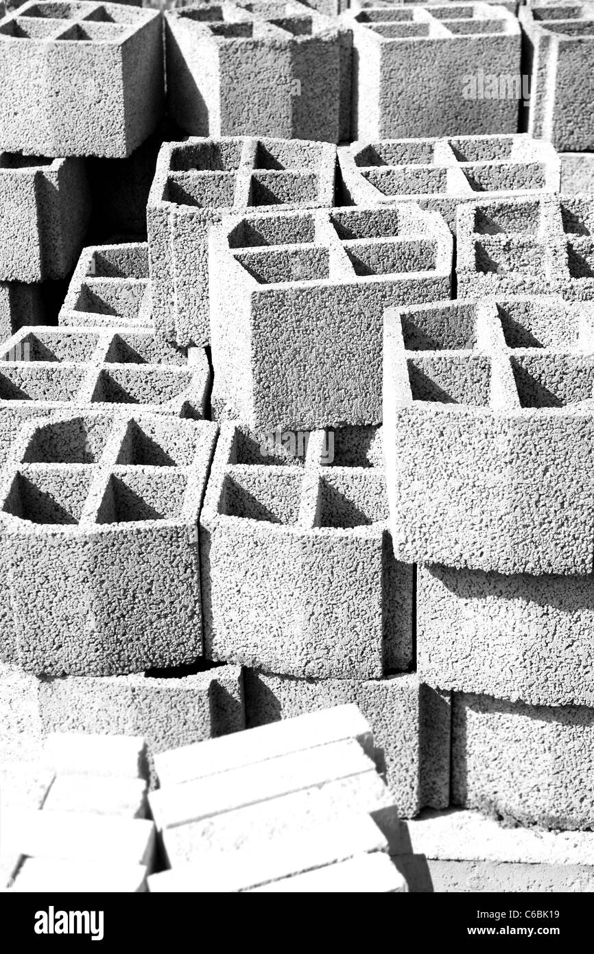 concrete blocks on site Stock Photo Alamy