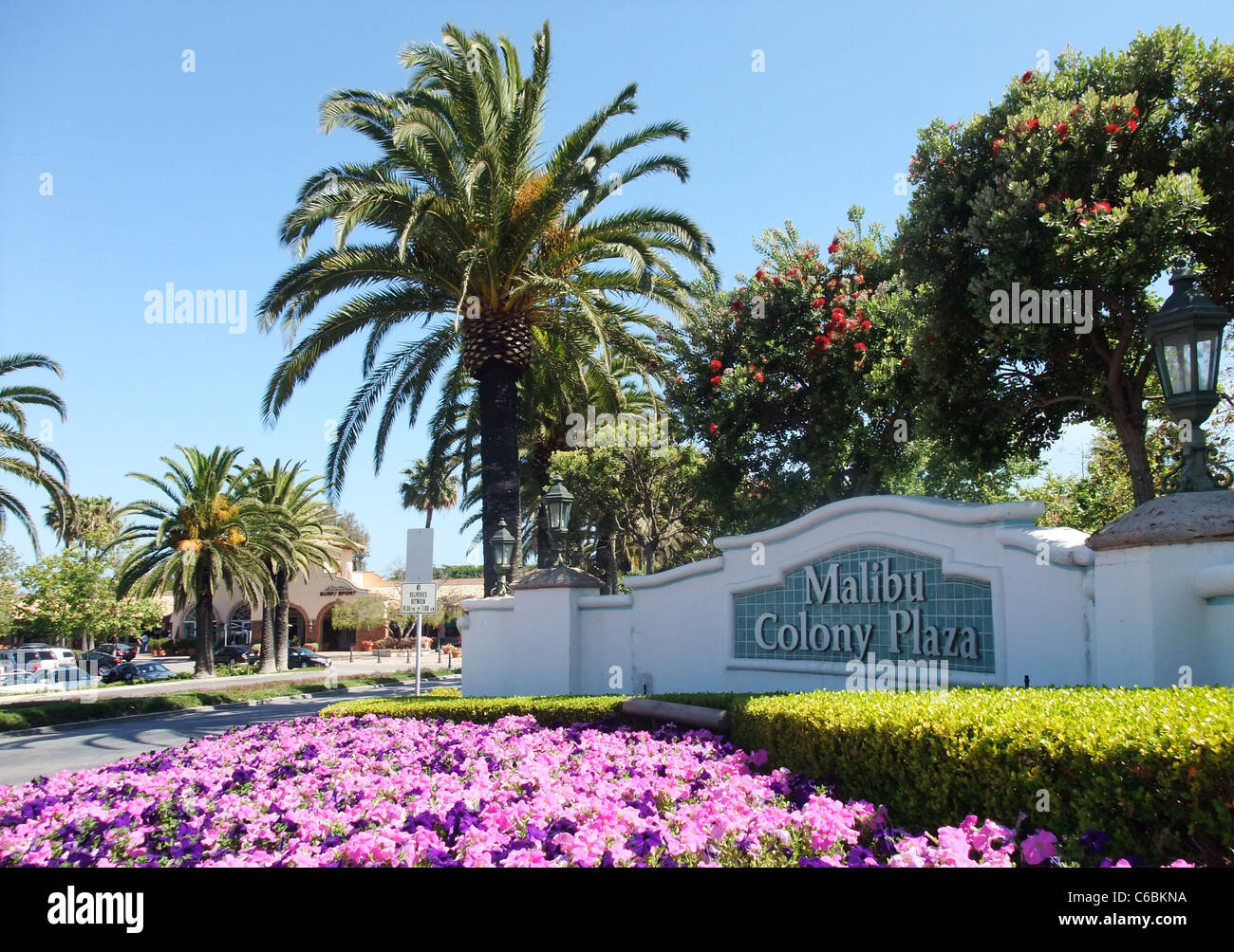 General view of Malibu Colony Plaza in Malibu. Los Angeles, California