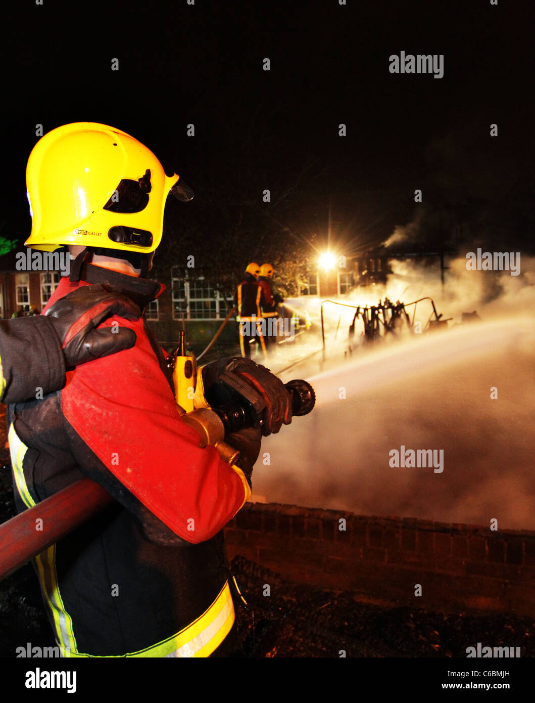 Solihull School fire 24/08/11 West Midlands Fire Service Stock Photo