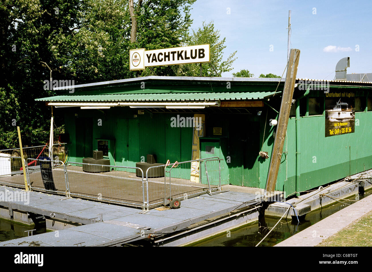 Yachtclub on the river Main in Frankfurt. Stock Photo