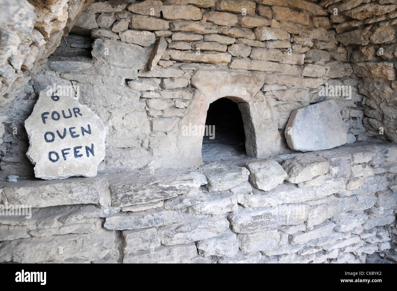Ancient oven in hut made from stones in The Bories Village, near Gordes in Provence region, France Stock Photo