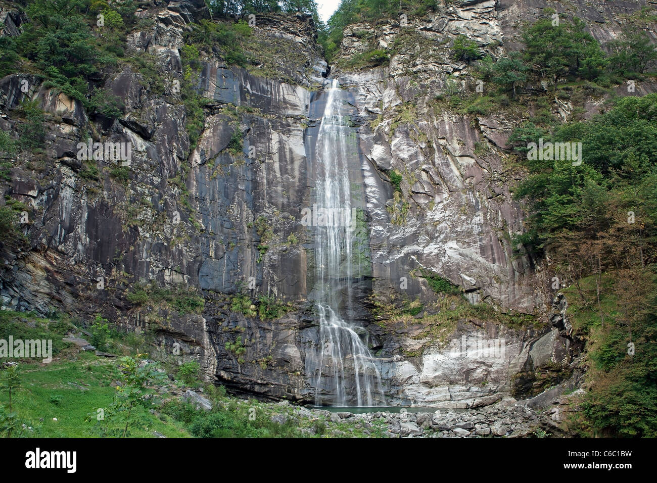 Waterfall of Bignasco Stock Photo