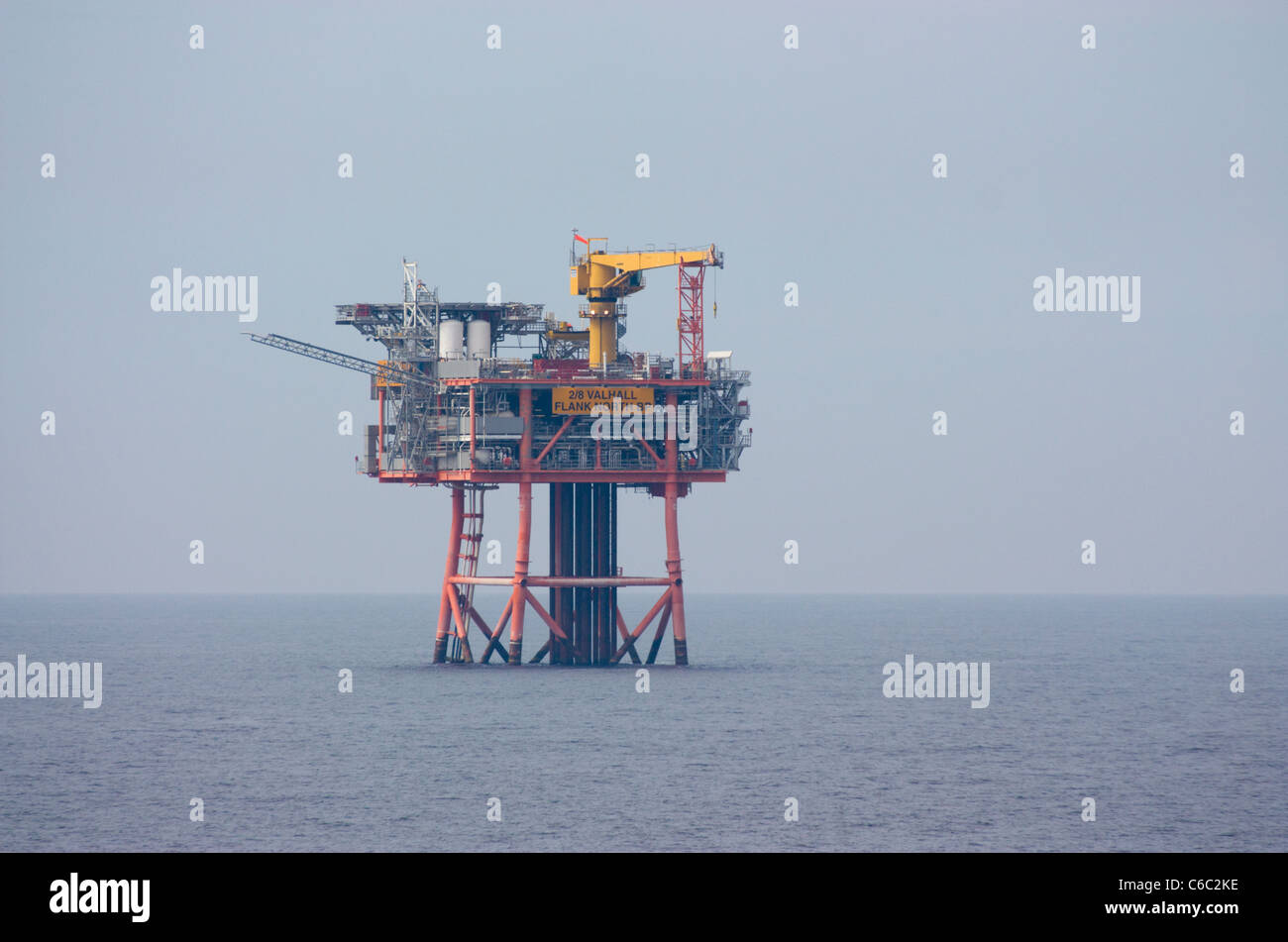 Oil driling rig Valhall Oil field Norwegian part of the North Seal North Sea Stock Photo