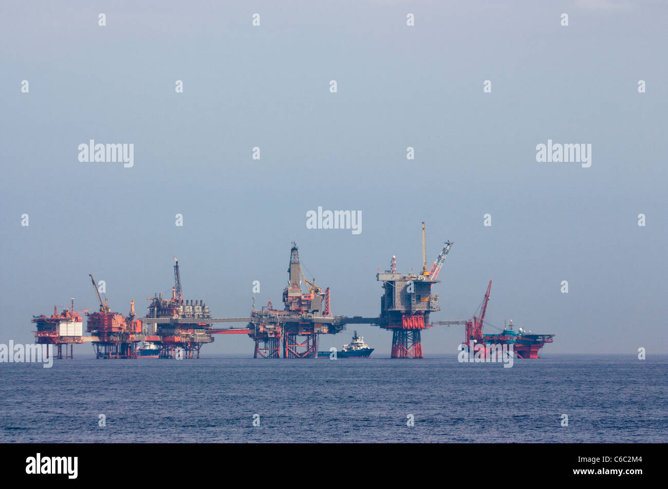 Oil driling rig  Valhall Oil field Norwegian part of the North Sea Stock Photo