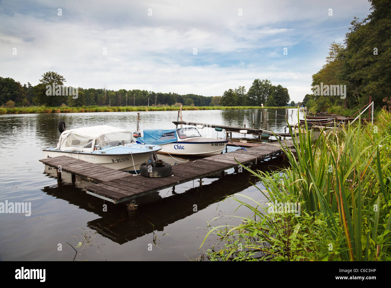 Oder Havel Canal, Bernoewe, Oberhavel, Brandenburg, Germany Stock Photo