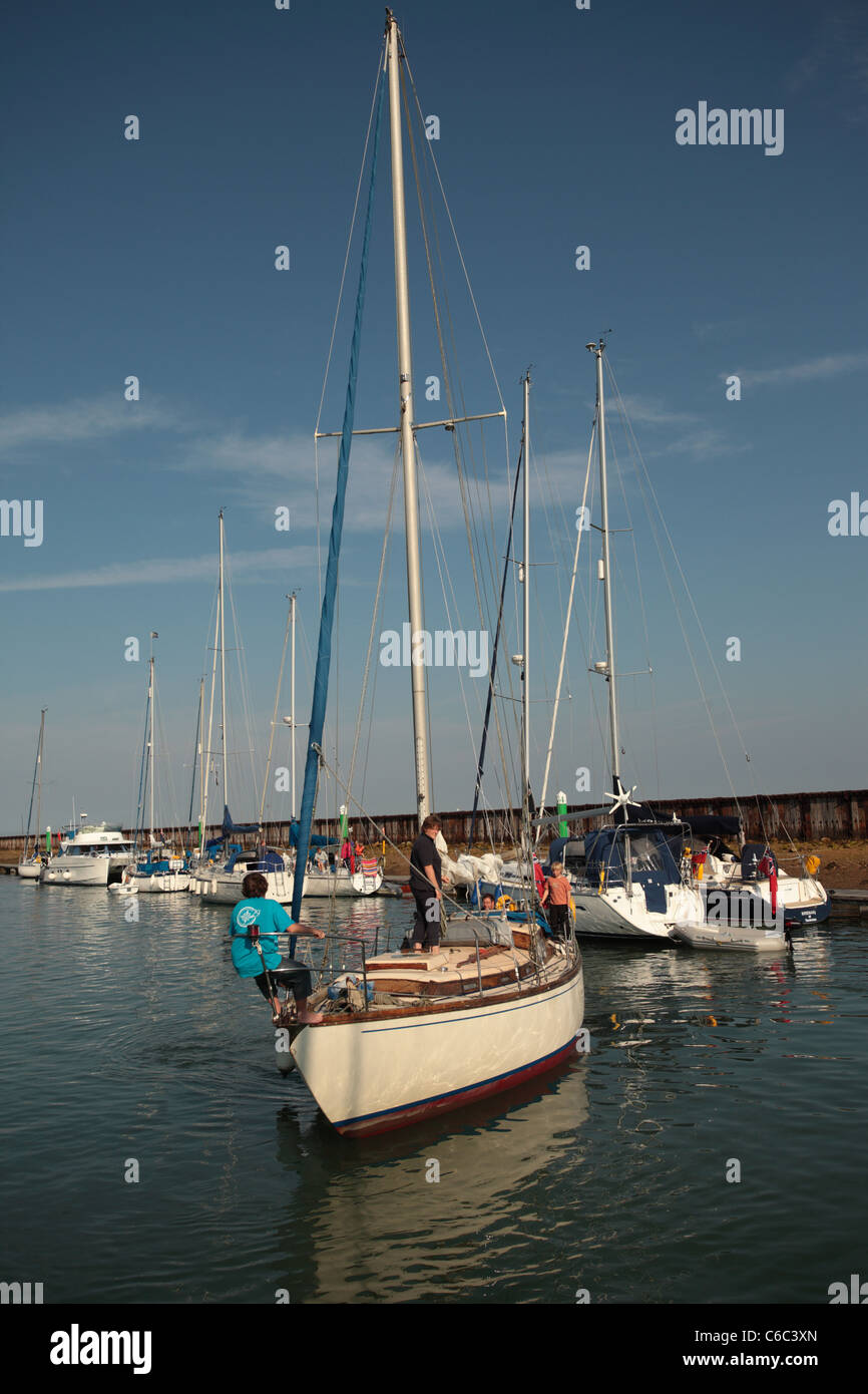 yachts in the marina, alderney, channel islands, UK Stock Photo