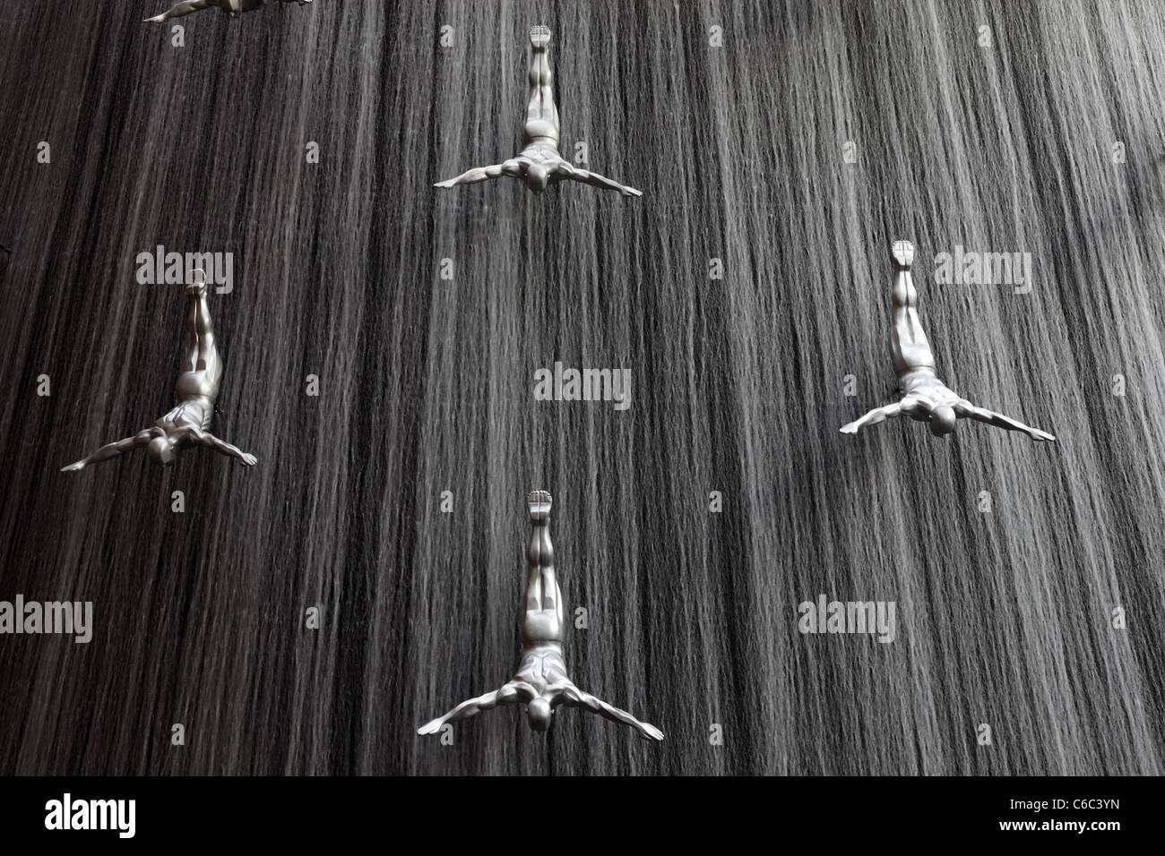The Waterfall inside of Dubai Mall Stock Photo