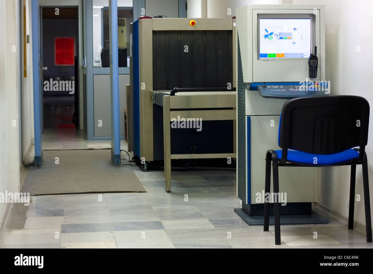 X-Ray machine at the airport.Security check Stock Photo