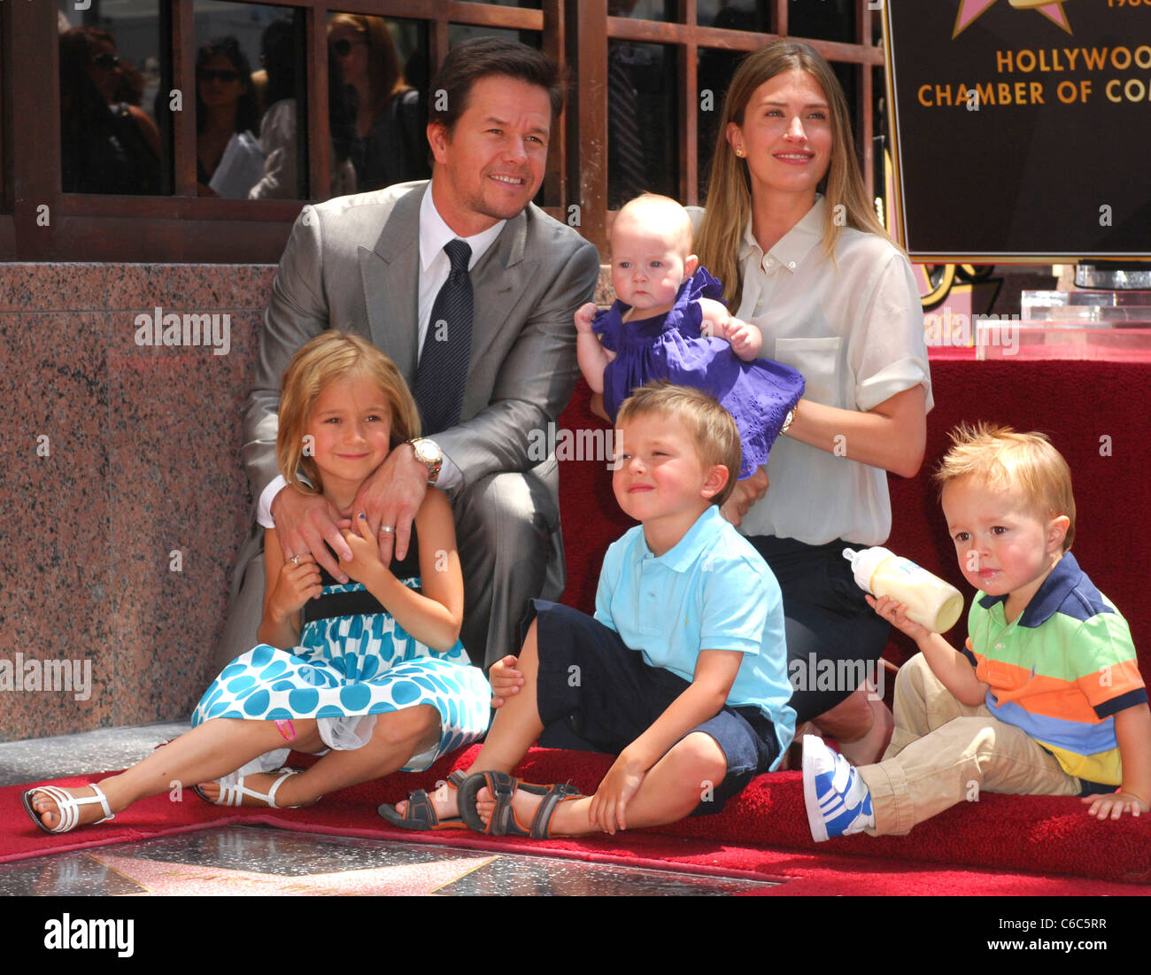 Mark Wahlberg, his wife and children Mark Wahlberg is honored on The