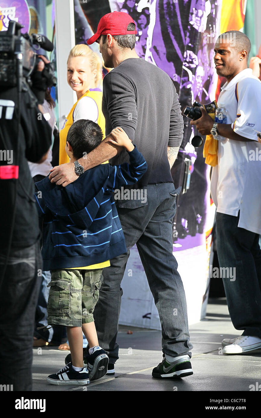 Brian Austin Green And Son Kassius Lijah Celebrities Arriving At The Staples Center To Watch Los Angeles Lakers Vs Boston Stock Photo Alamy