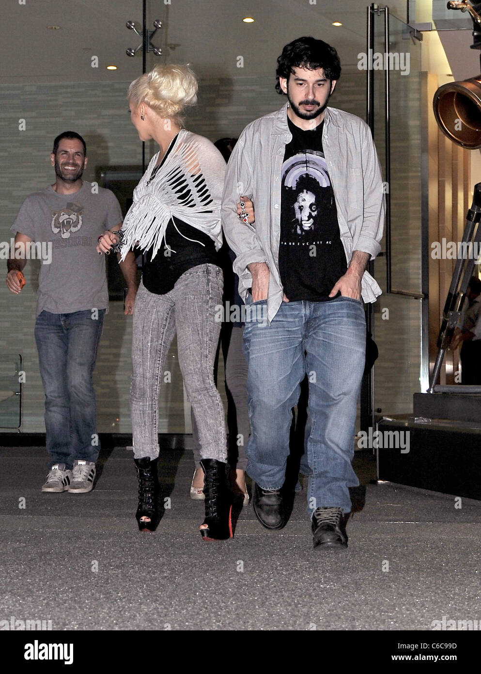 Christina Aguilera and her husband Jordan Bratman depart SoHo restaurant Los Angeles, California - 17.06.10 Stock Photo