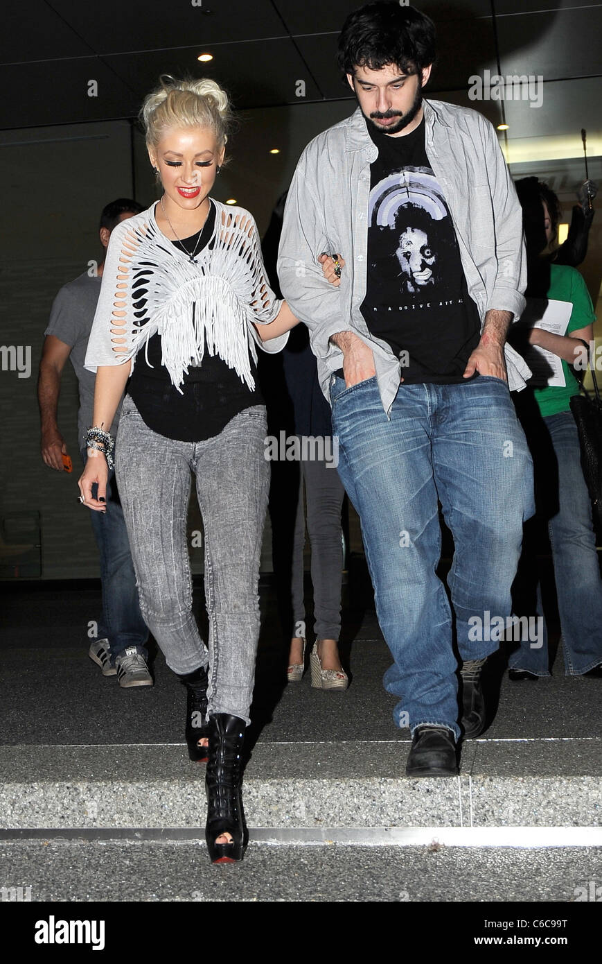 Christina Aguilera and her husband Jordan Bratman depart SoHo restaurant  Los Angeles, California - 17.06.10 Stock Photo - Alamy