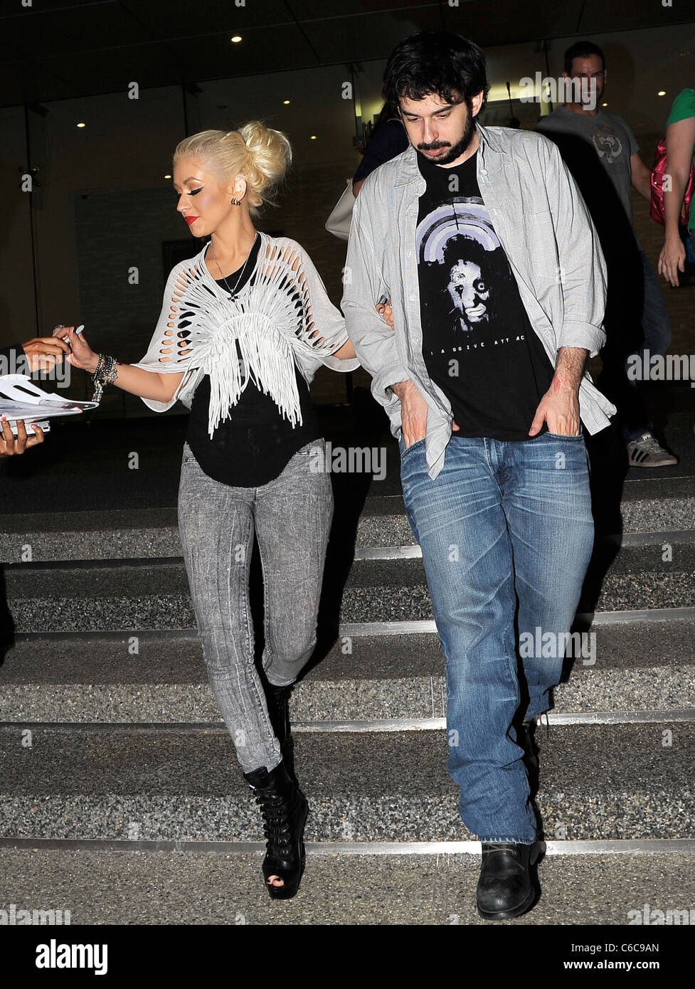 Christina Aguilera and her husband Jordan Bratman depart SoHo restaurant  Los Angeles, California - 17.06.10 Stock Photo - Alamy