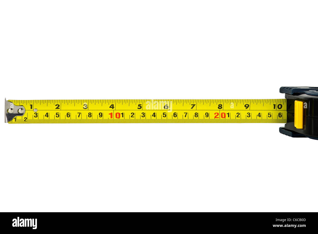 Construction Measuring Tape Isolated on White Background Stock Photo