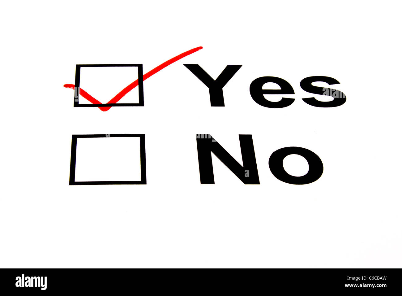 Yes checkbox Cut Out Stock Images & Pictures - Alamy