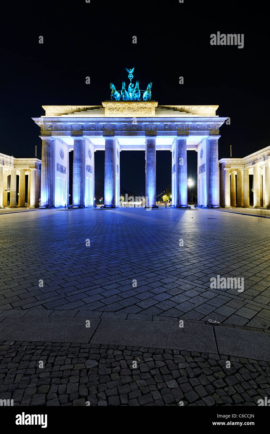 Lightheart at Brandenburg Gate in blue, Festival of Lights, Berlin