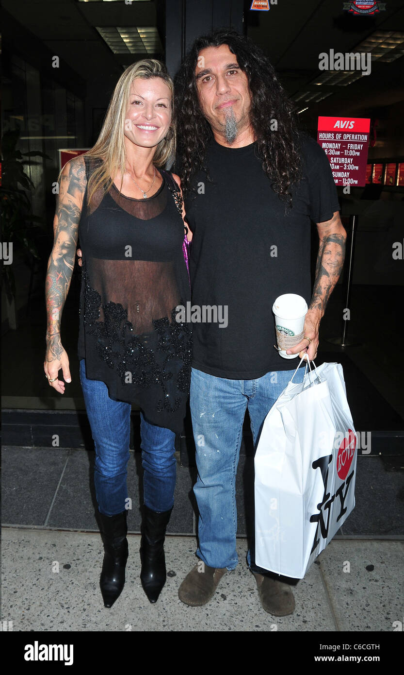 Tom Araya of Slayer and his wife Sandra Araya arrive at their midtown hotel  New York City, USA - 10.08.10 Stock Photo - Alamy