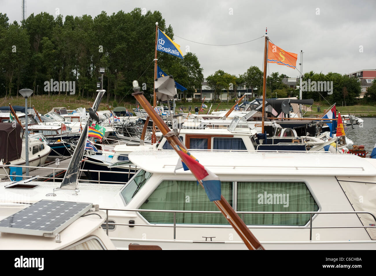 boats yachts marina Katwijk aan Zee Netherlands Holland Europe Stock Photo