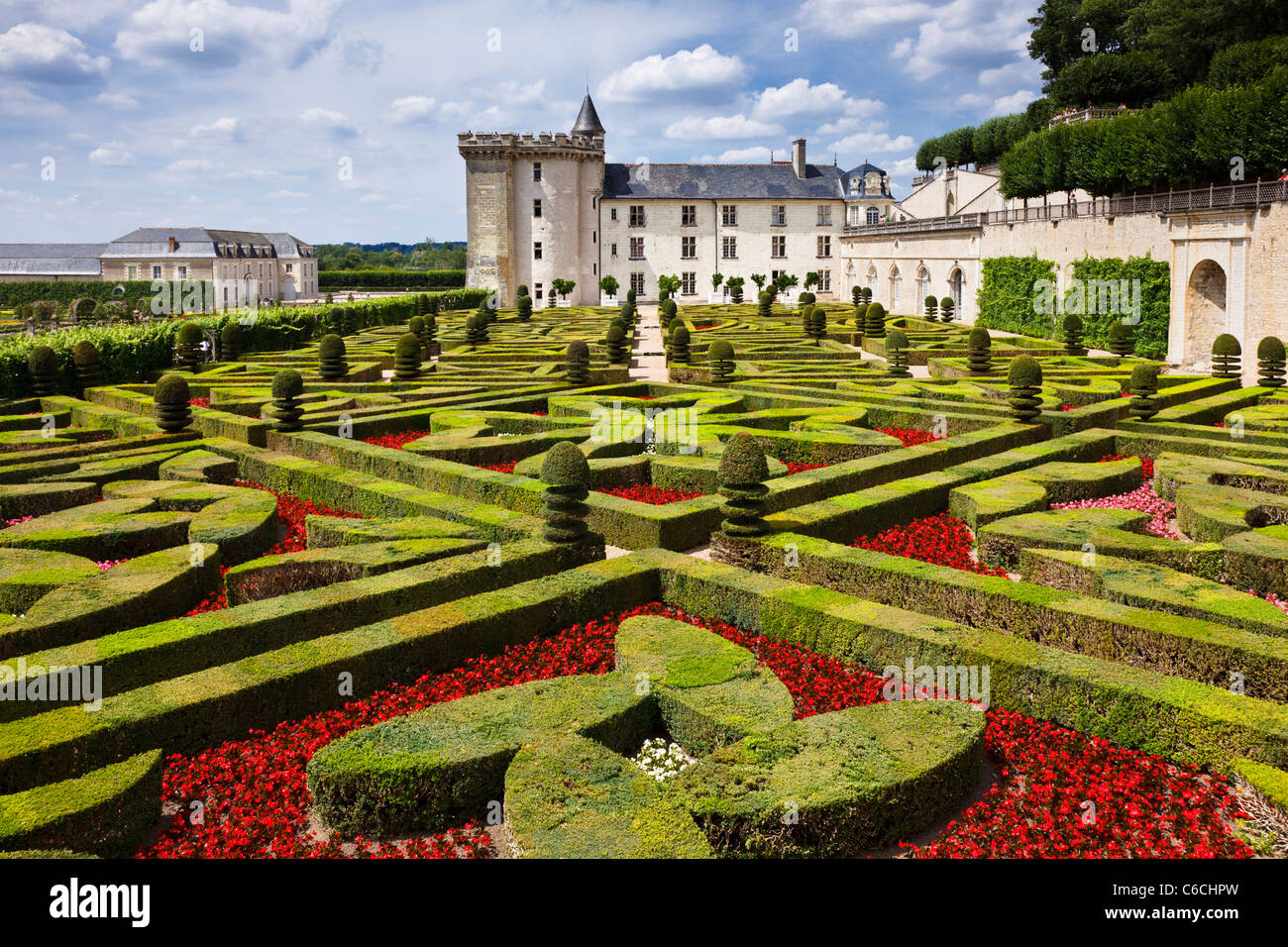 Chateau Villandry, the Love Gardens, Loire Valley, Indre et Loire, France, Europe Stock Photo