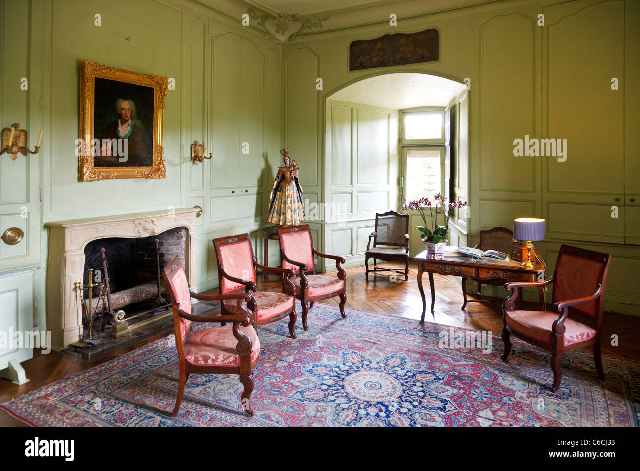 Living room at chateau Villandry, Indre et Loire, France, Europe Stock Photo