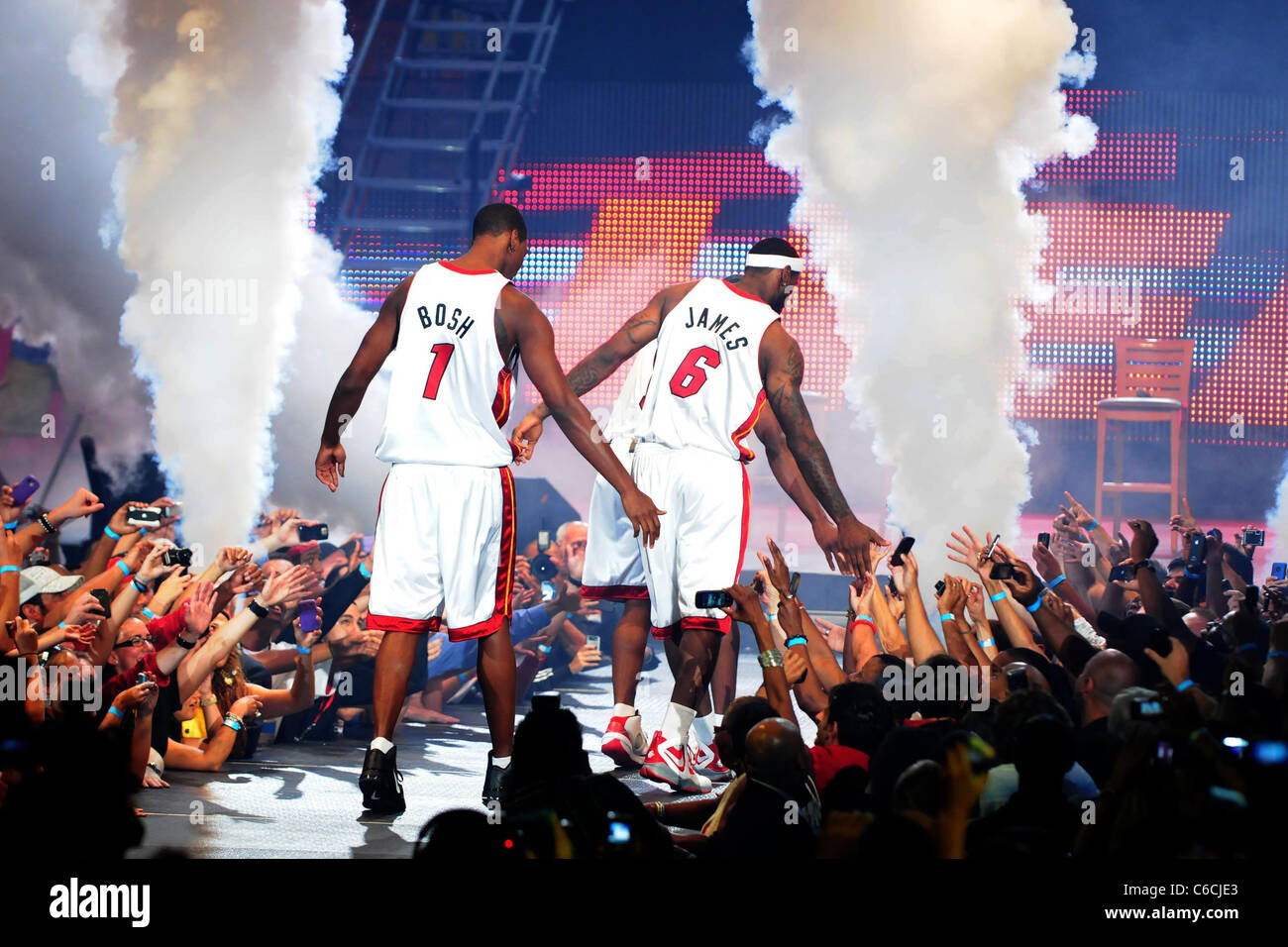 LeBron James , Dwyane Wade and Chris Bosh The Miami Heat Summer 2010