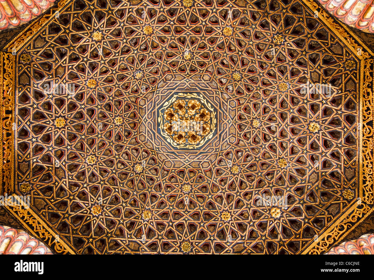 The Moorish ceiling at Chateau Villandry, Indre et Loire, France, Europe Stock Photo