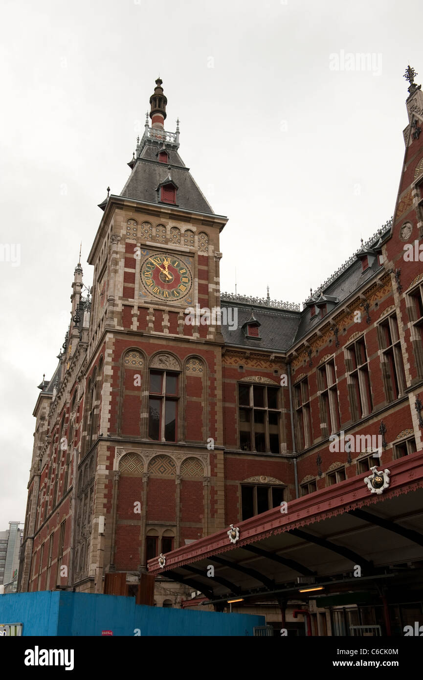 Ornate Clock Tower Amsterdam Netherlands Holland Europe Stock Photo Alamy