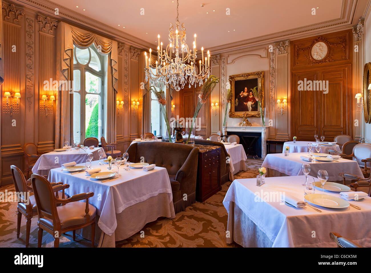 France, Marne, Reims, Chateau les Crayeres Restaurant Stock Photo