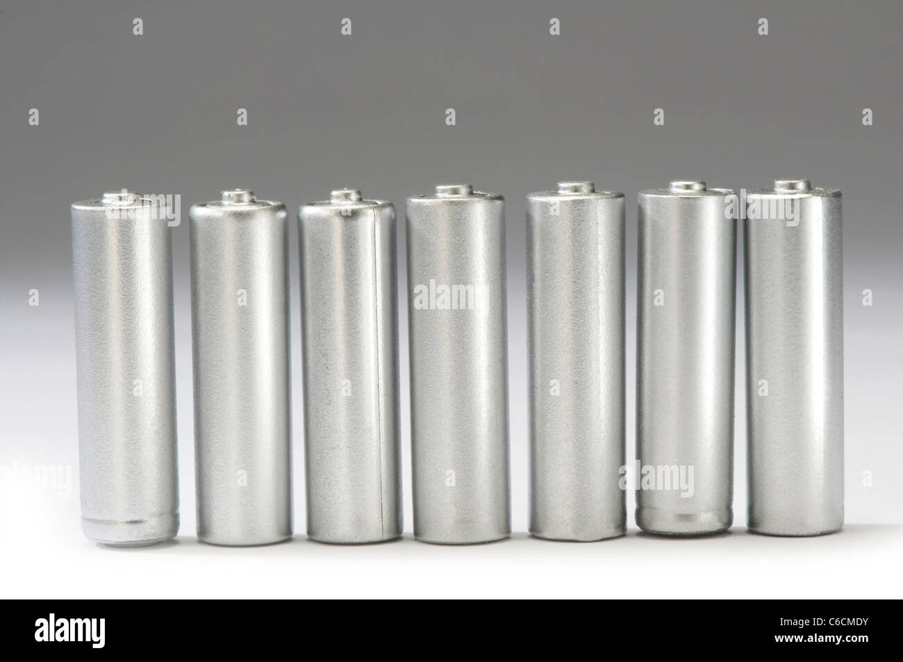 Double A batteries on white Stock Photo Alamy