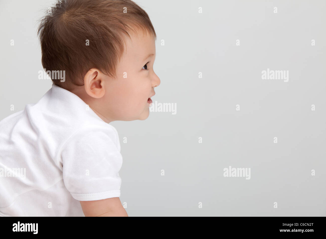 Profile shot of a cute baby boy Stock Photo Alamy