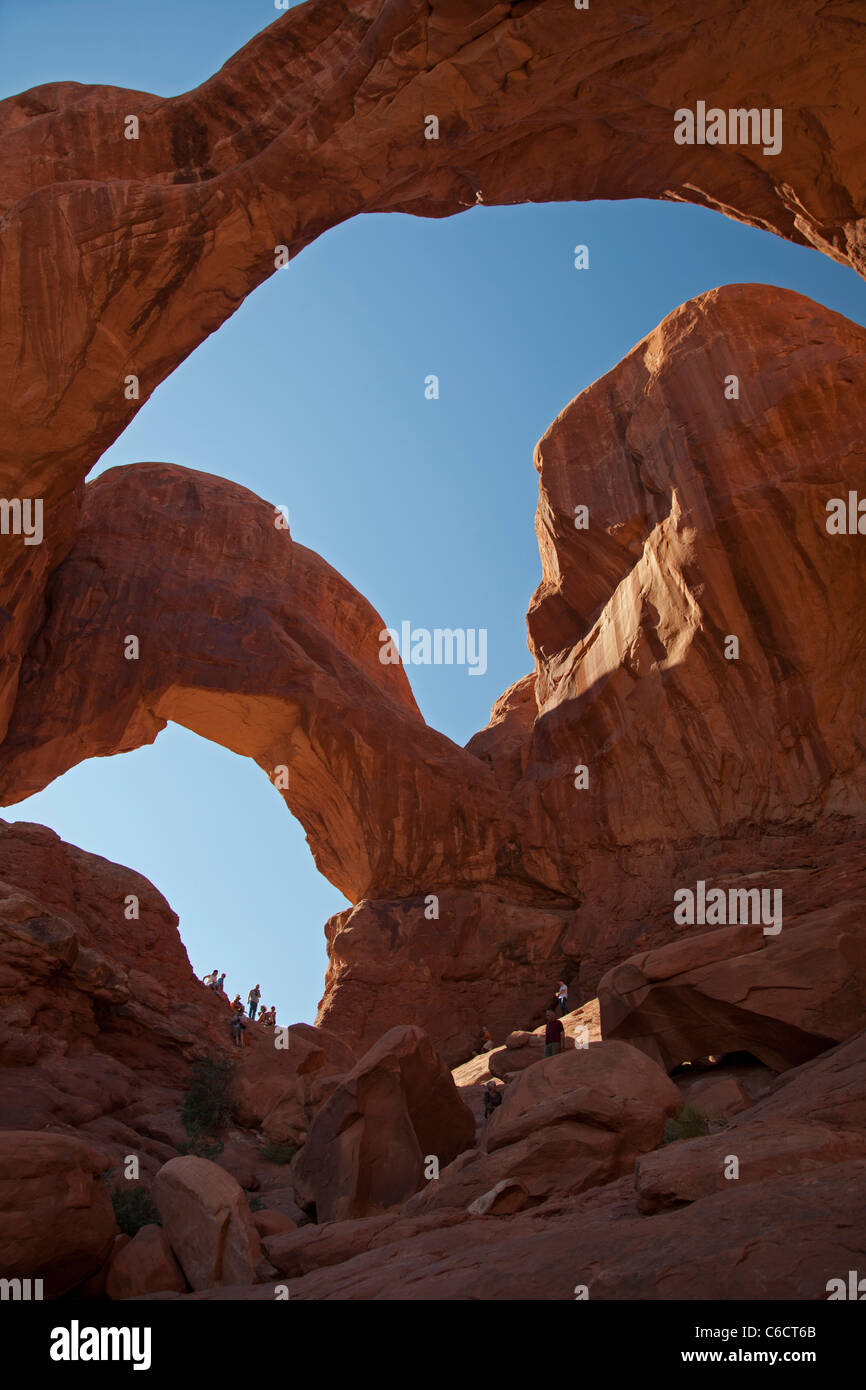 Moab, Utah Double Arch in Arches National Park Stock Photo Alamy