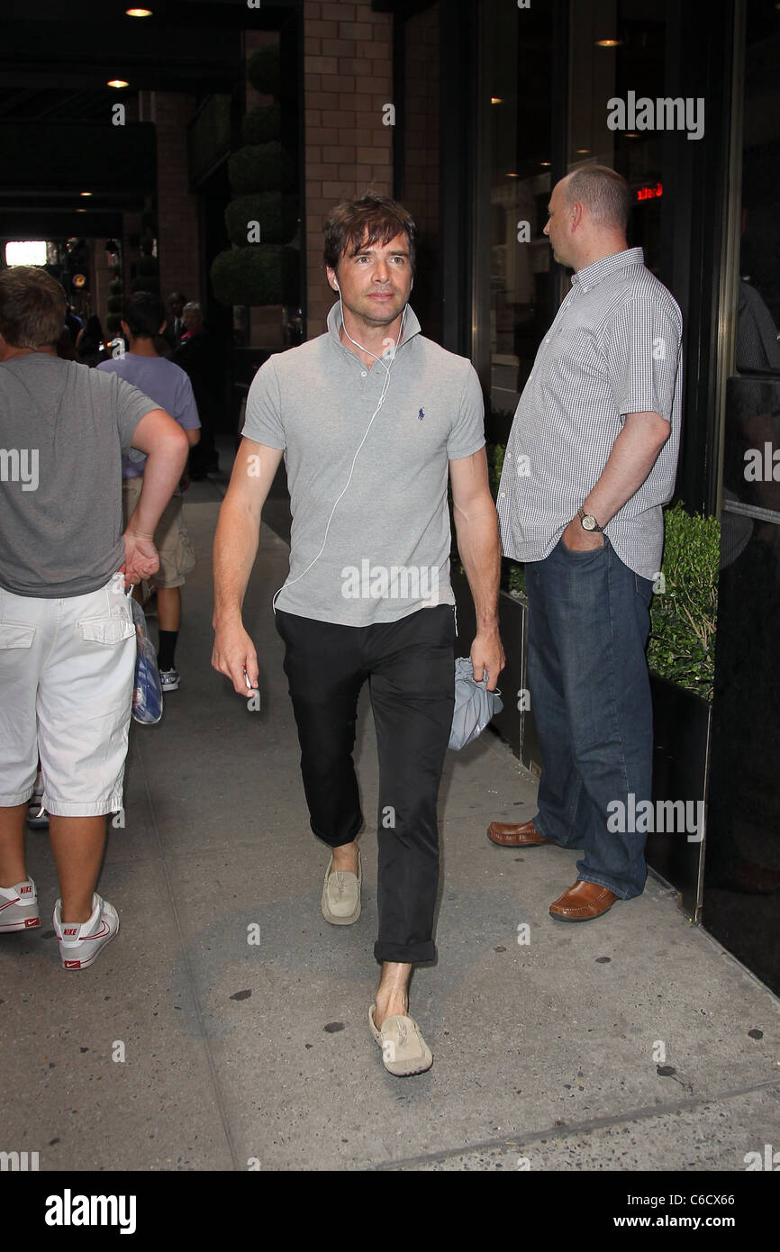 Gossip Girl' star Matthew Settle out walking in SoHo New York City, USA