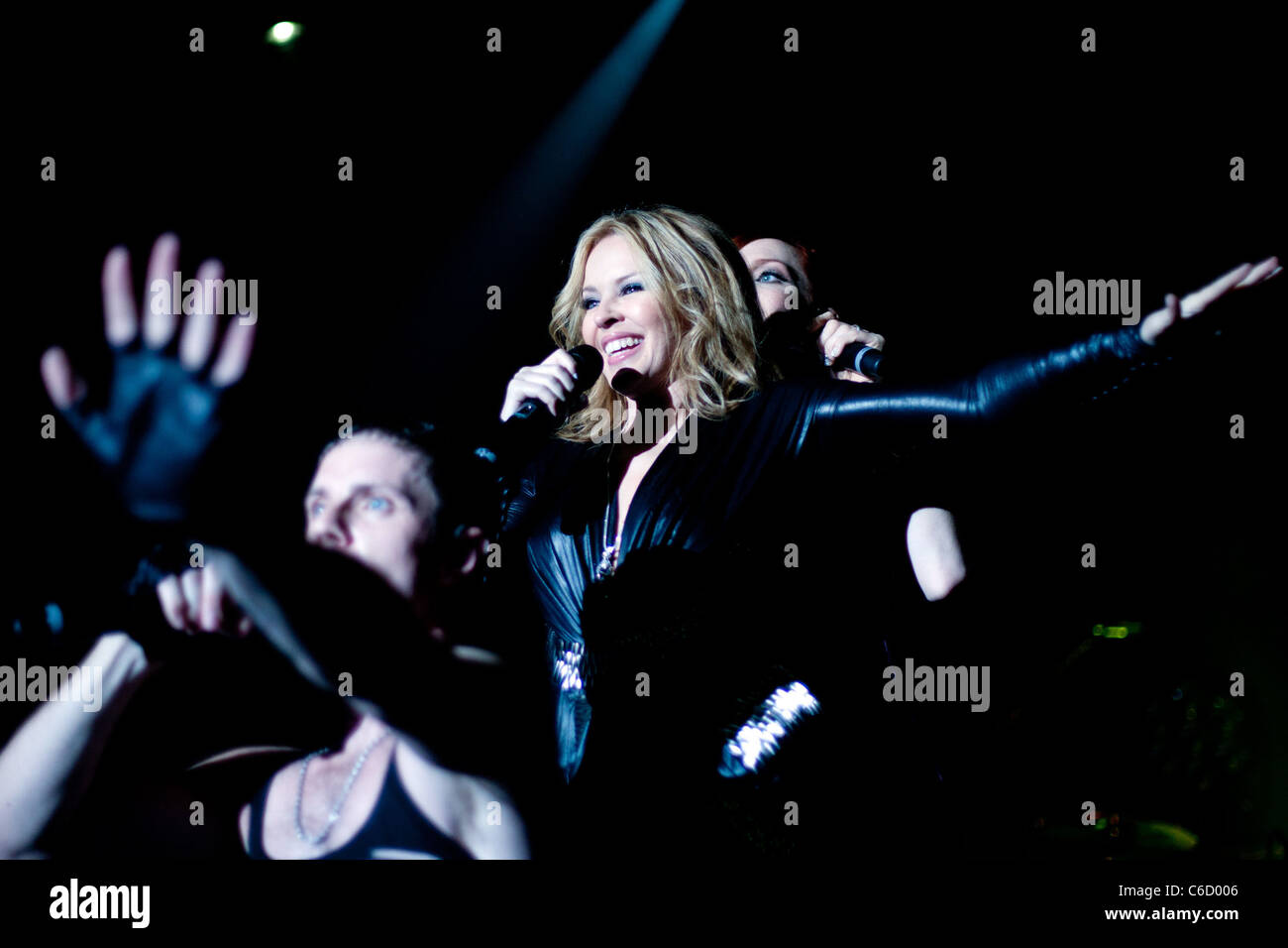 Jake Shears, Kylie Minogue, Ana Matronic Singer Kylie Minogue makes a