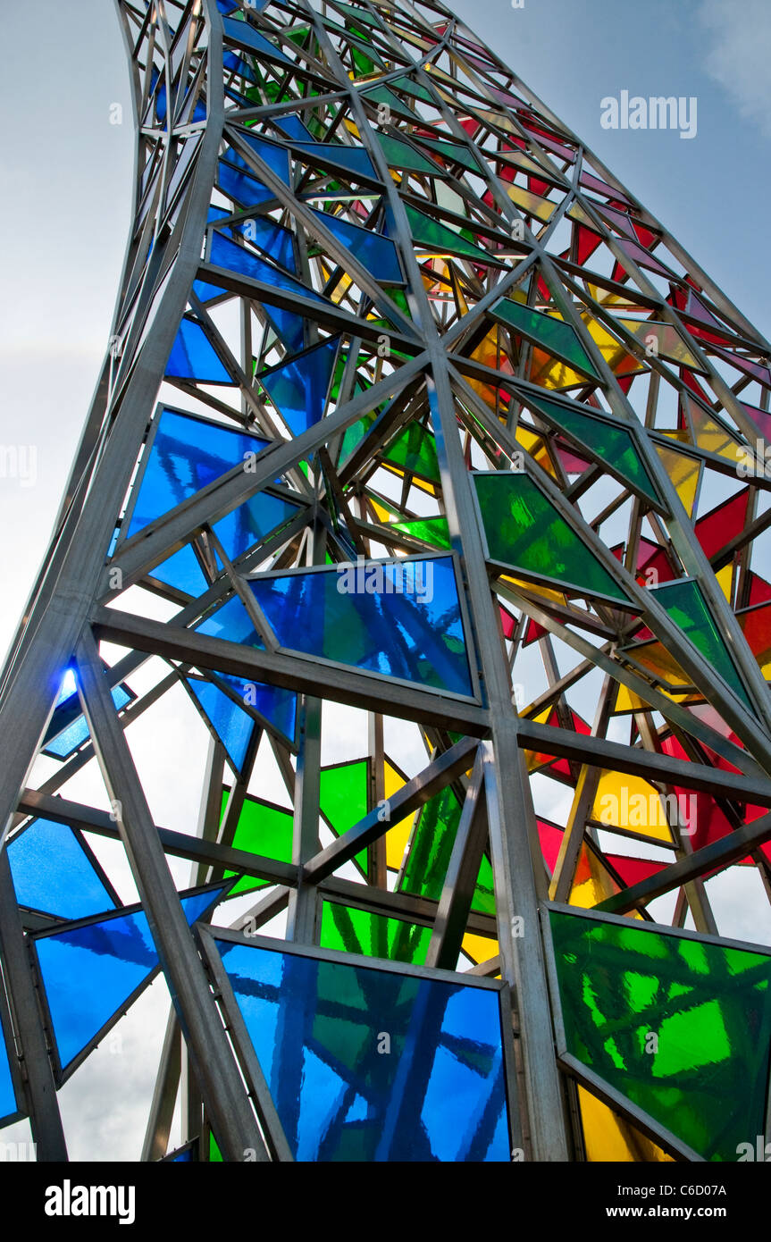 Rainbow Sculpture at Keflavic Airport in Reykjavik, Iceland Stock Photo