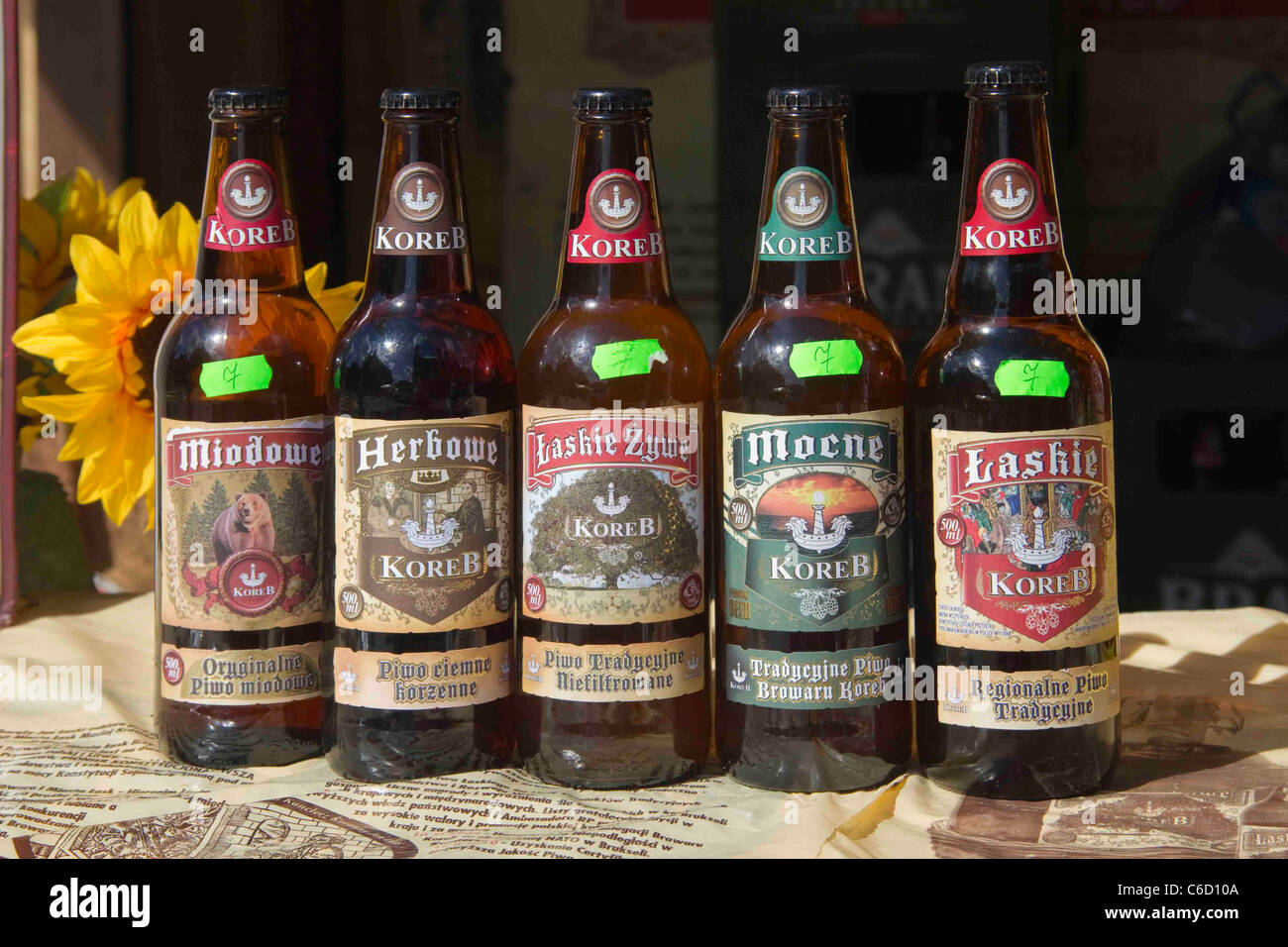 Local beers display at a fair in Gdansk Pomerania Poland EU Stock Photo -  Alamy