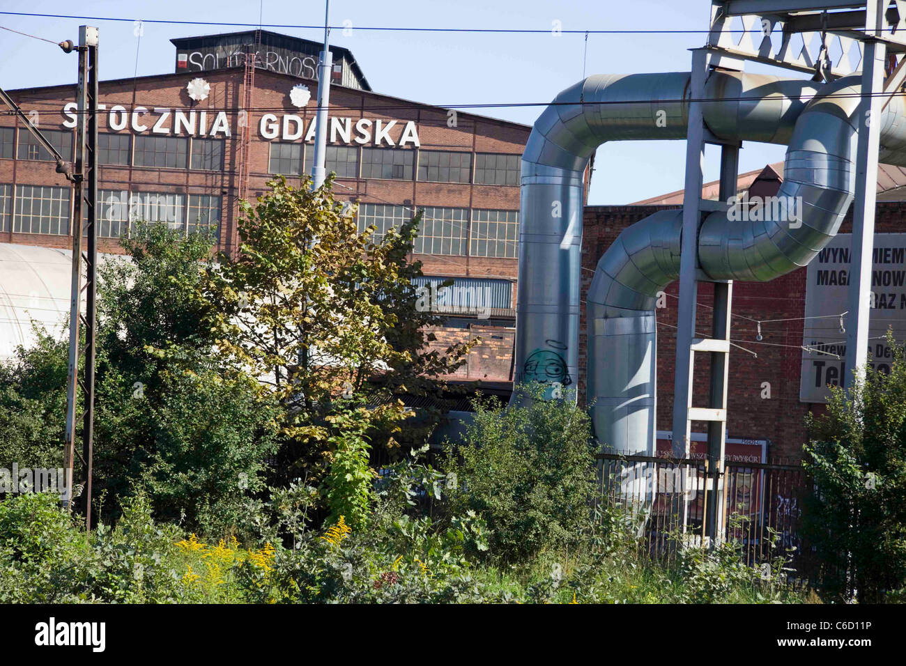 Famous shipyard with cranes and docks, Gdansk, Danzig Poland EU Stock