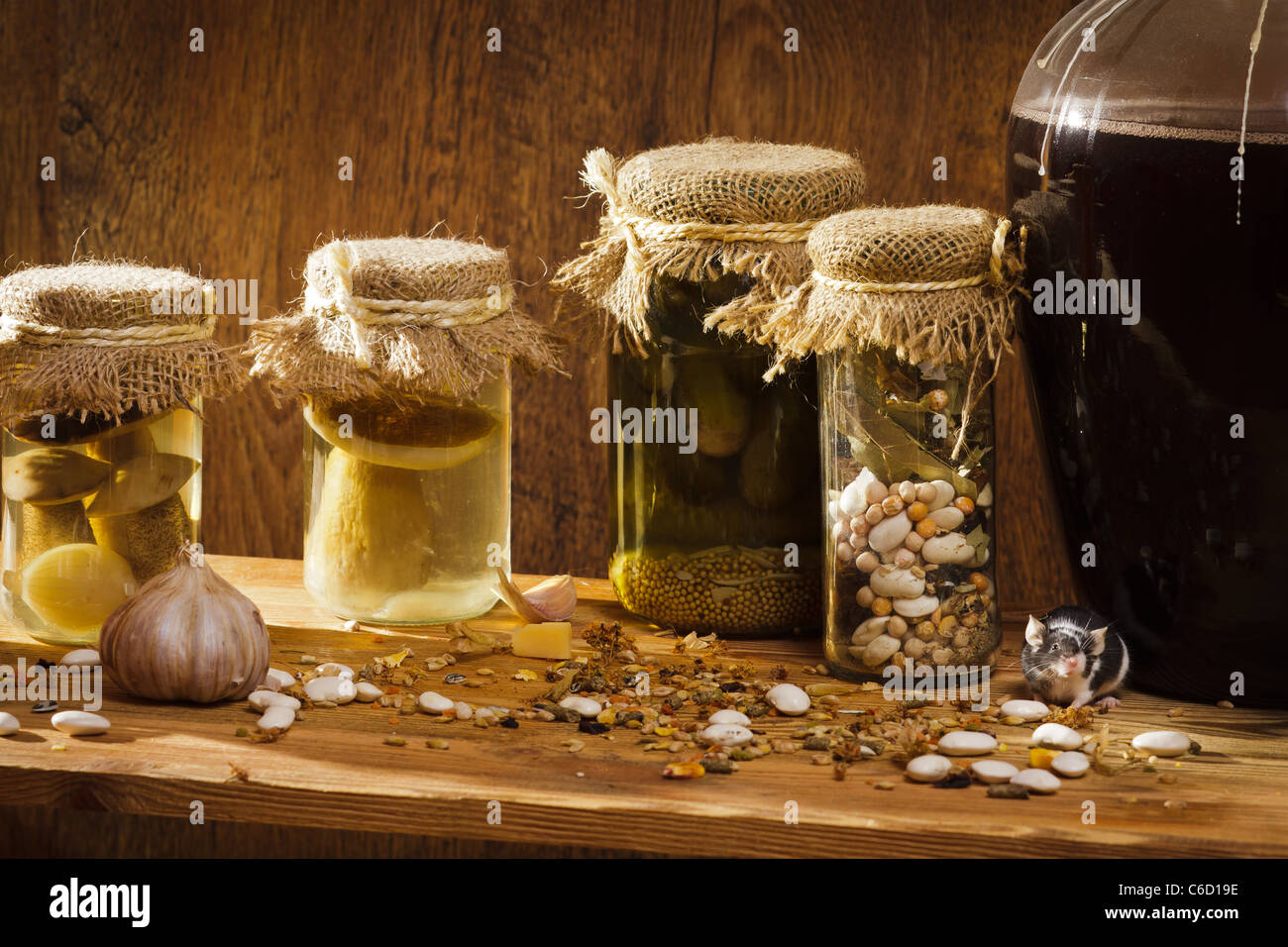 Mouse in larder with stockpiles Stock Photo Alamy