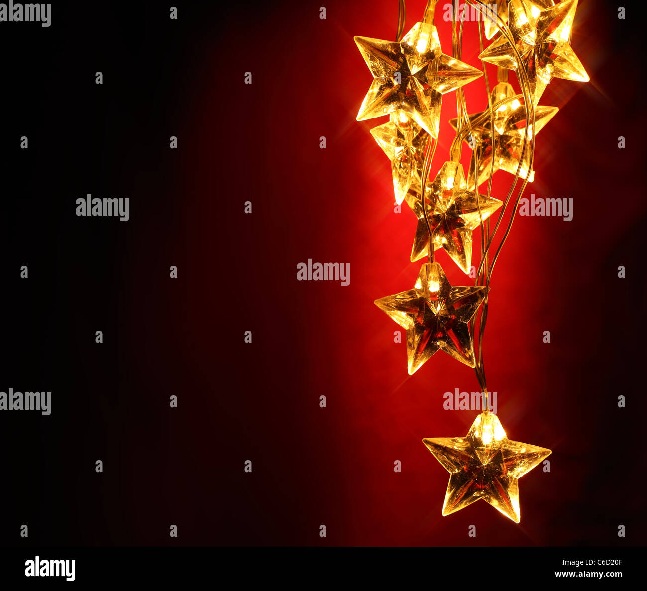 Holiday star lights with copyspace Stock Photo