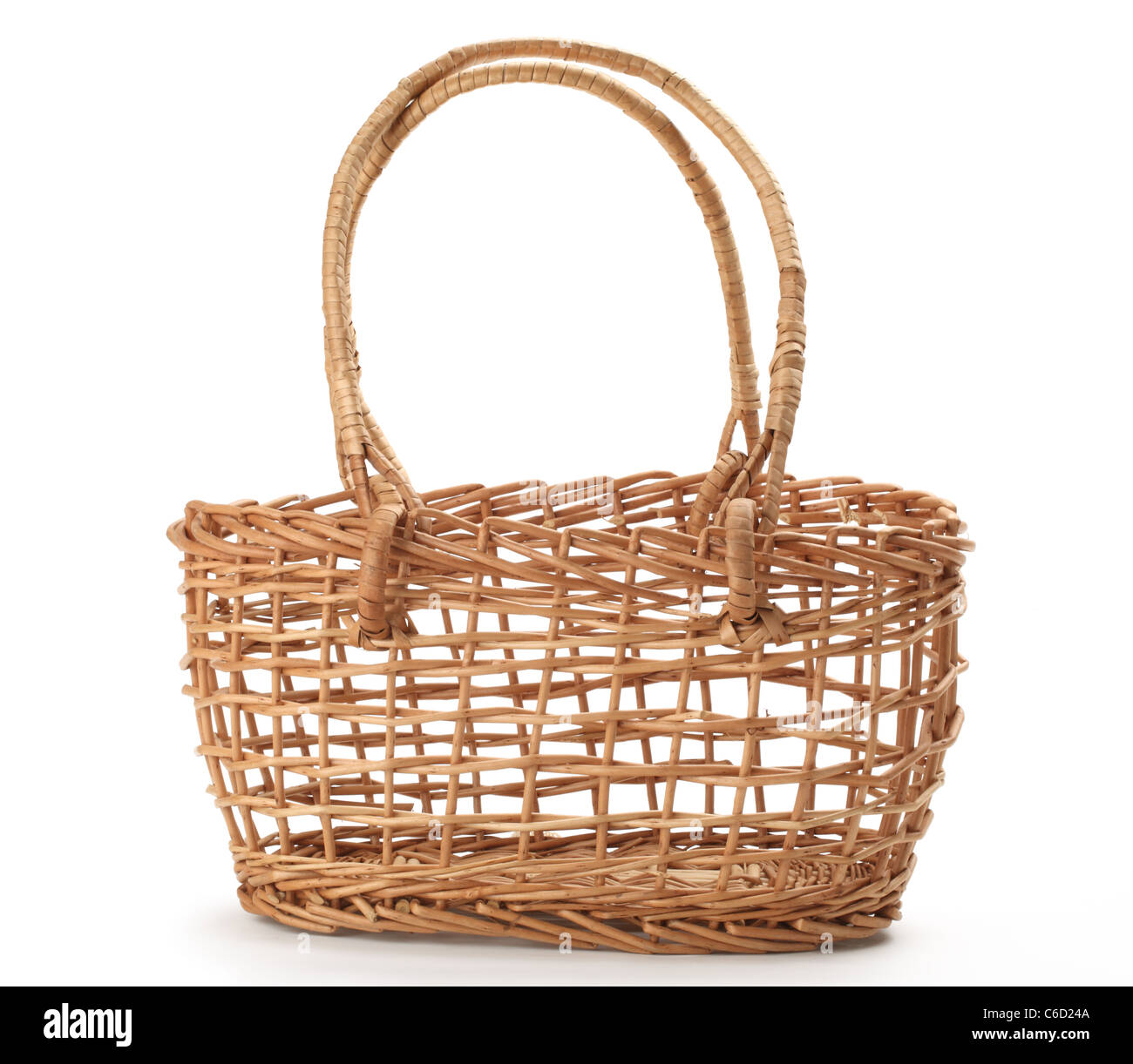 wicker basket isolated on white background.. Stock Photo