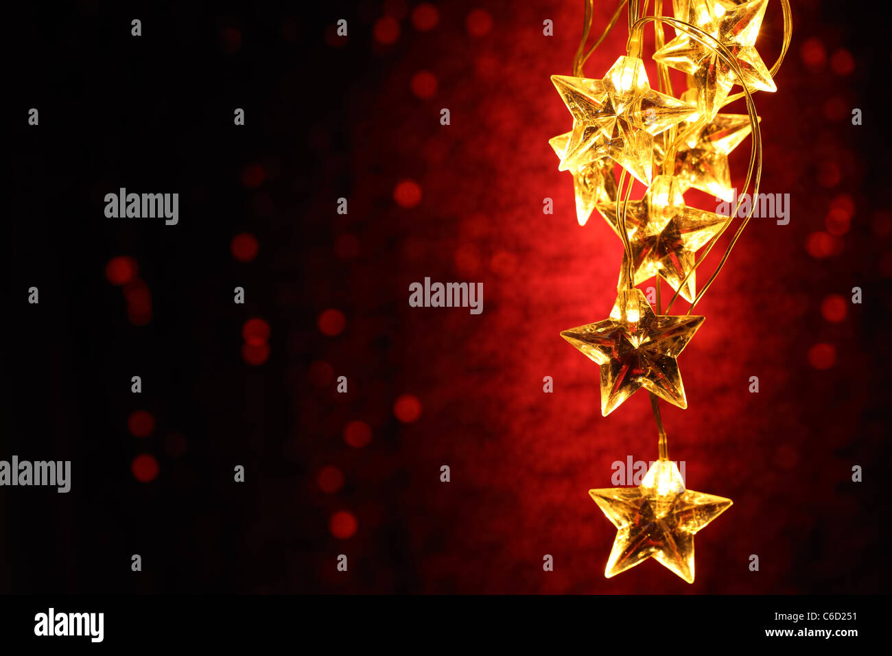 Holiday star lights with copyspace Stock Photo