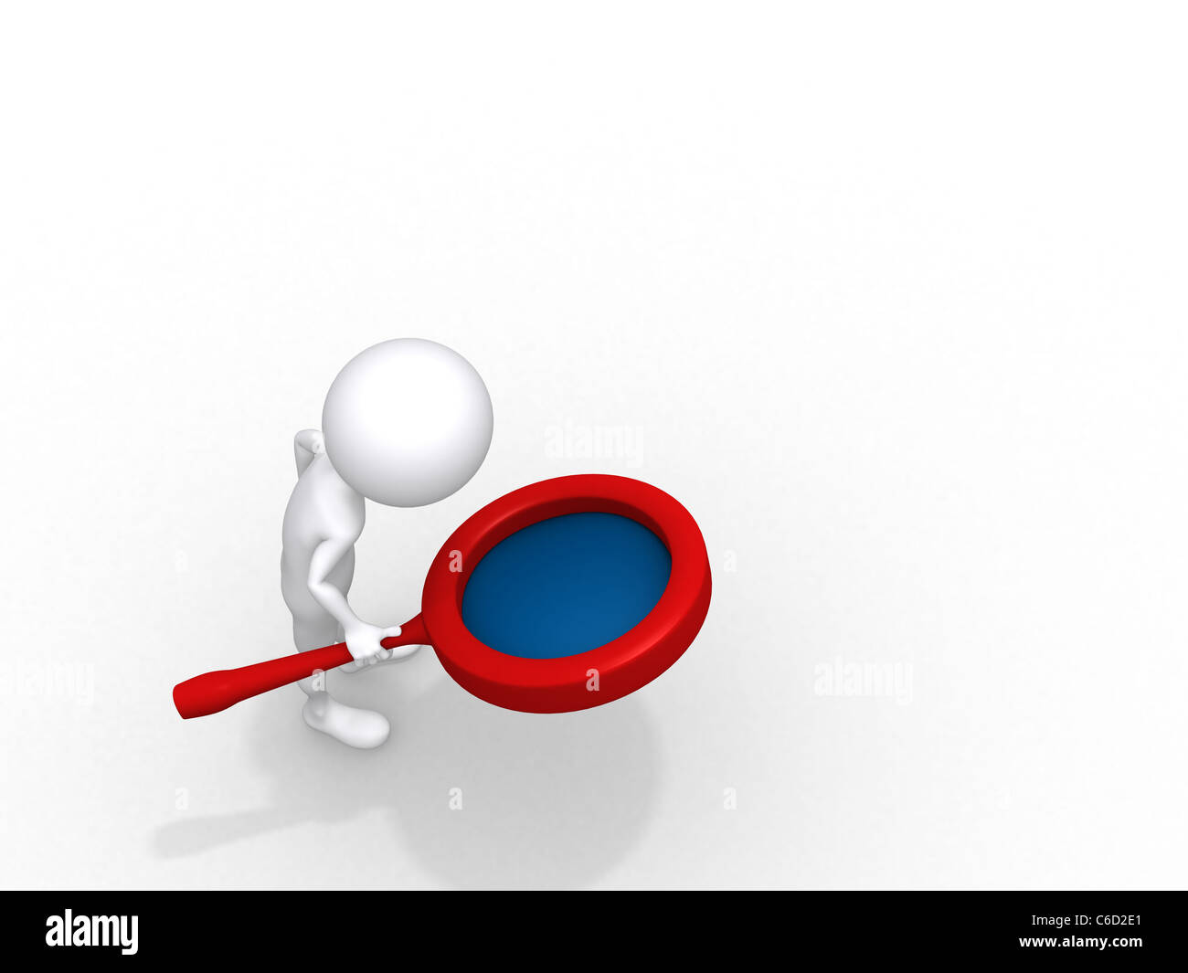 Searching. Men with loupe on white isolated background. 3d Stock Photo ...
