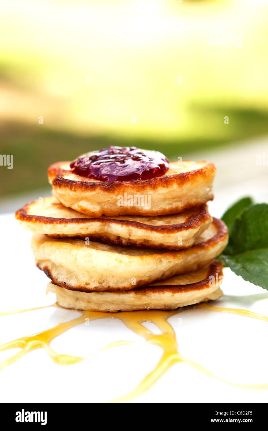 Pancake covered with syrup hires stock photography and images Alamy