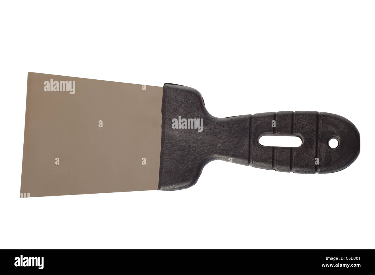 Housepainters trowel, spatula construction equipment on white
