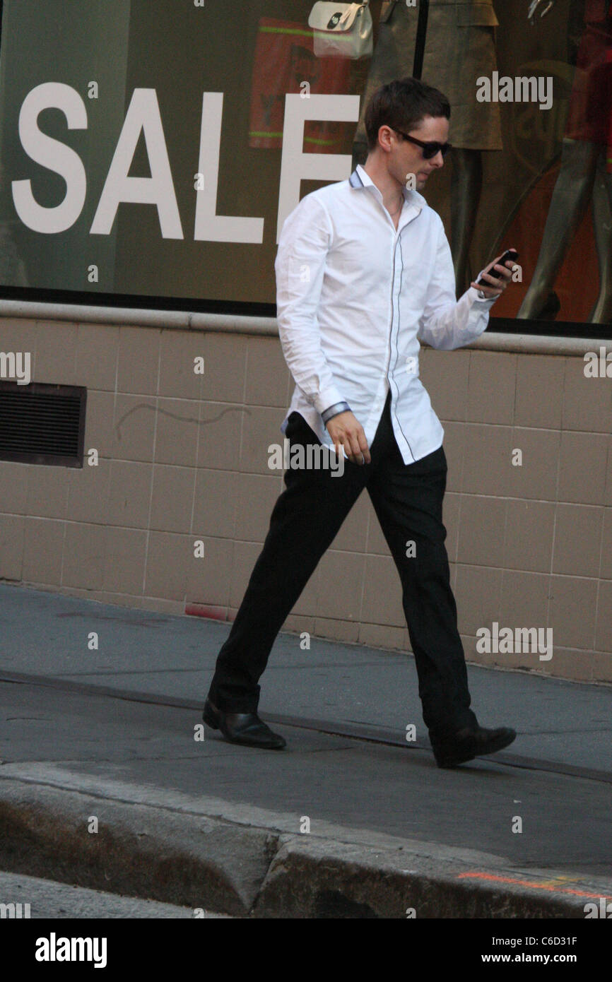 Muse Frontman Muse frontman Matthew Bellamy leaving John Varvatos on Spring Street in ...