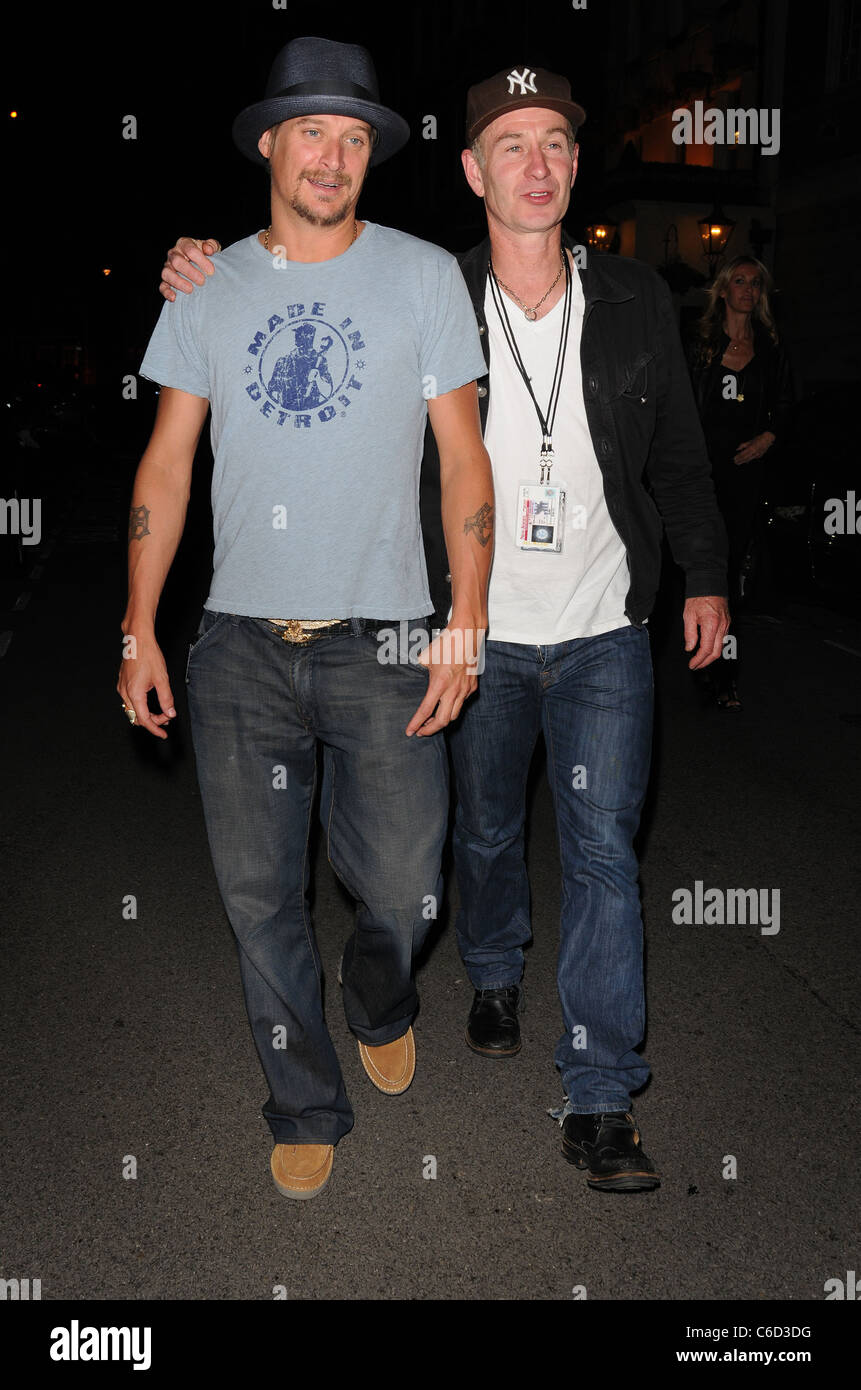 Kid Rock aka Robert Ritchie and John McEnroe leaving Punch Bowl pub in Mayfair London, England - 22.06.10 Stock Photo