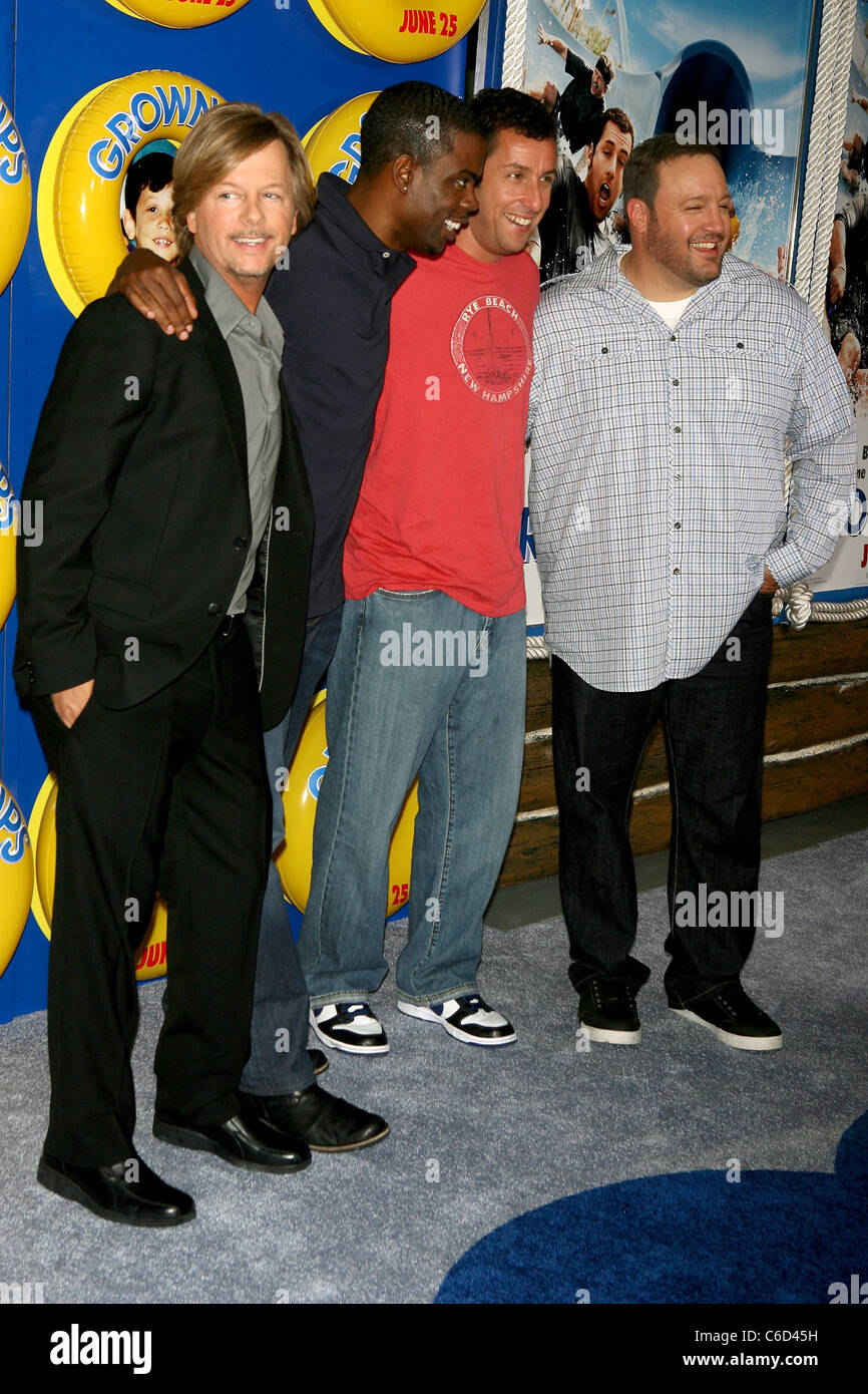 David Spade, Chris Rock, Adam Sandler And Kevin James New York Premiere Of  'Grown Ups' At The Ziegfeld Theatre - Arrivals New Stock Photo - Alamy