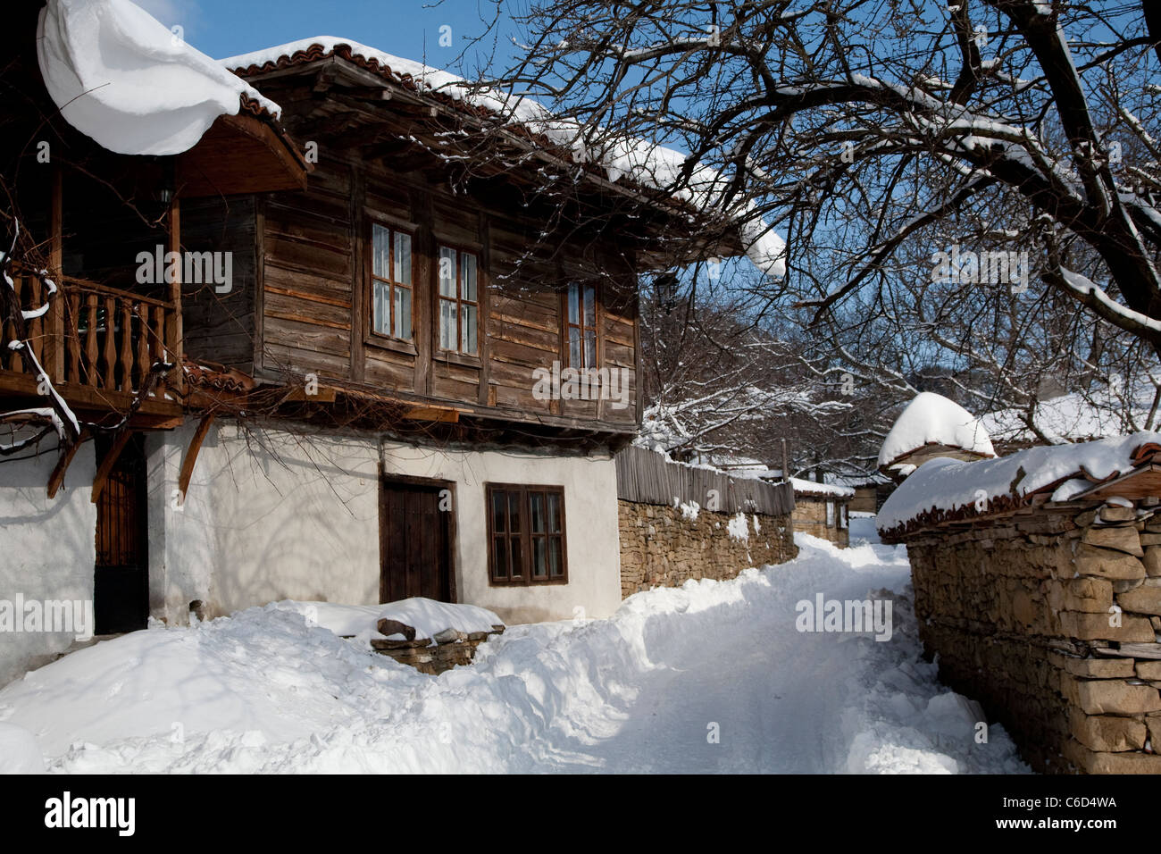 Zheravna in winter Stock Photo